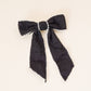 Pearl Hair Bow- Black