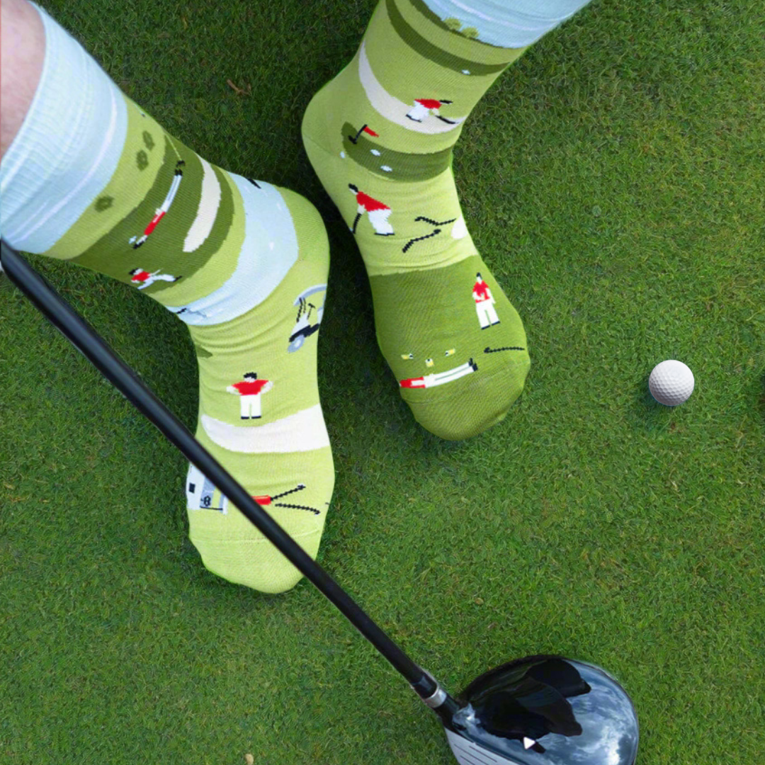 Men's Funny Golf Scene Mid-Calf Socks
