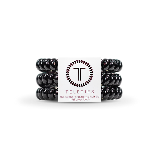 Teleties Spiral Hair Coils | Small | Jet Black Hair Ties