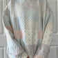 Blue Quilted Pastel Mockneck Sweatshirt