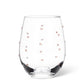 Stemless Wine Glass With Pink Hearts