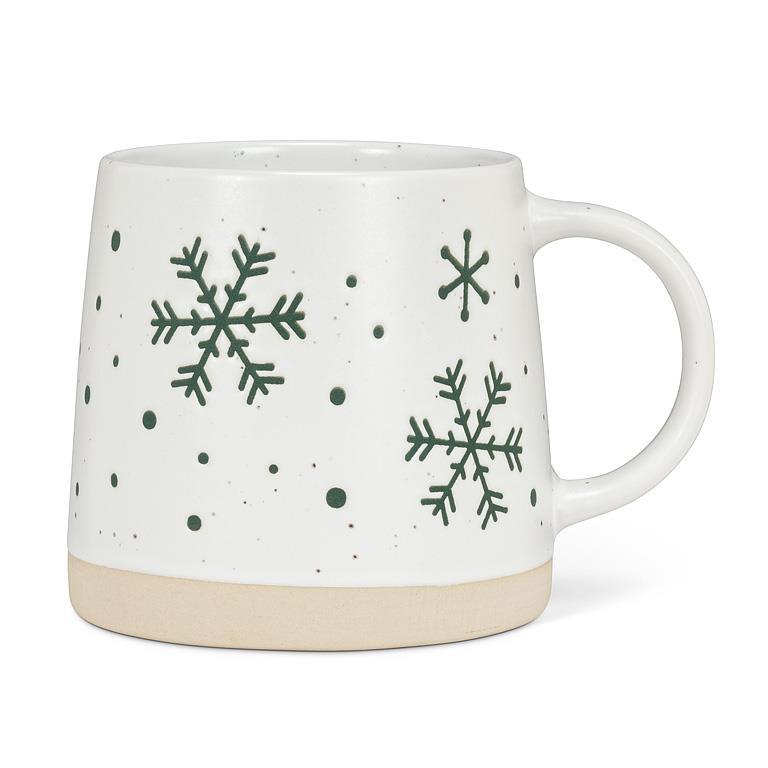 Wide Base Mug With Snowflakes