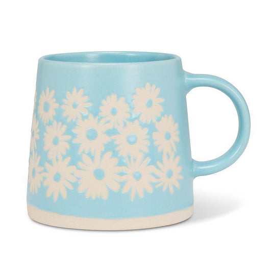 Wide Base Mug With Daisies