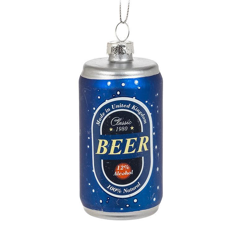 Blue Beer Can Ornament