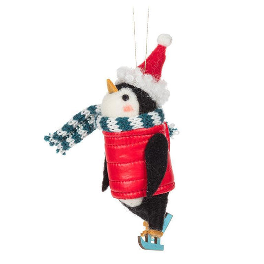 Skating Penguin In a Vest Ornament