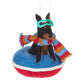 Snowtubing Dog Ornament