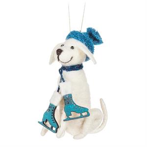 Dog With Skates & Hat Ornament