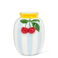 Small Striped Vase With Cherries