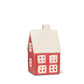 Large White Roof Red House Tealight Holder