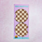 2 Car Coasters, Brown Checker Pattern