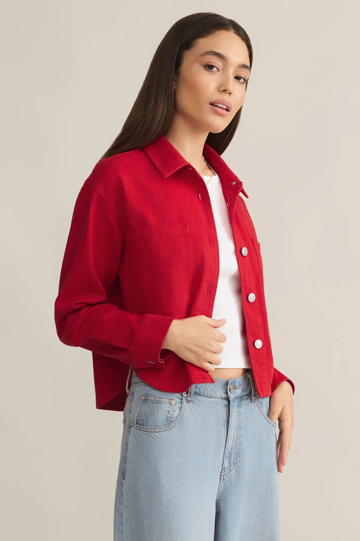 Z Supply All Day Cropped Denim Jacket