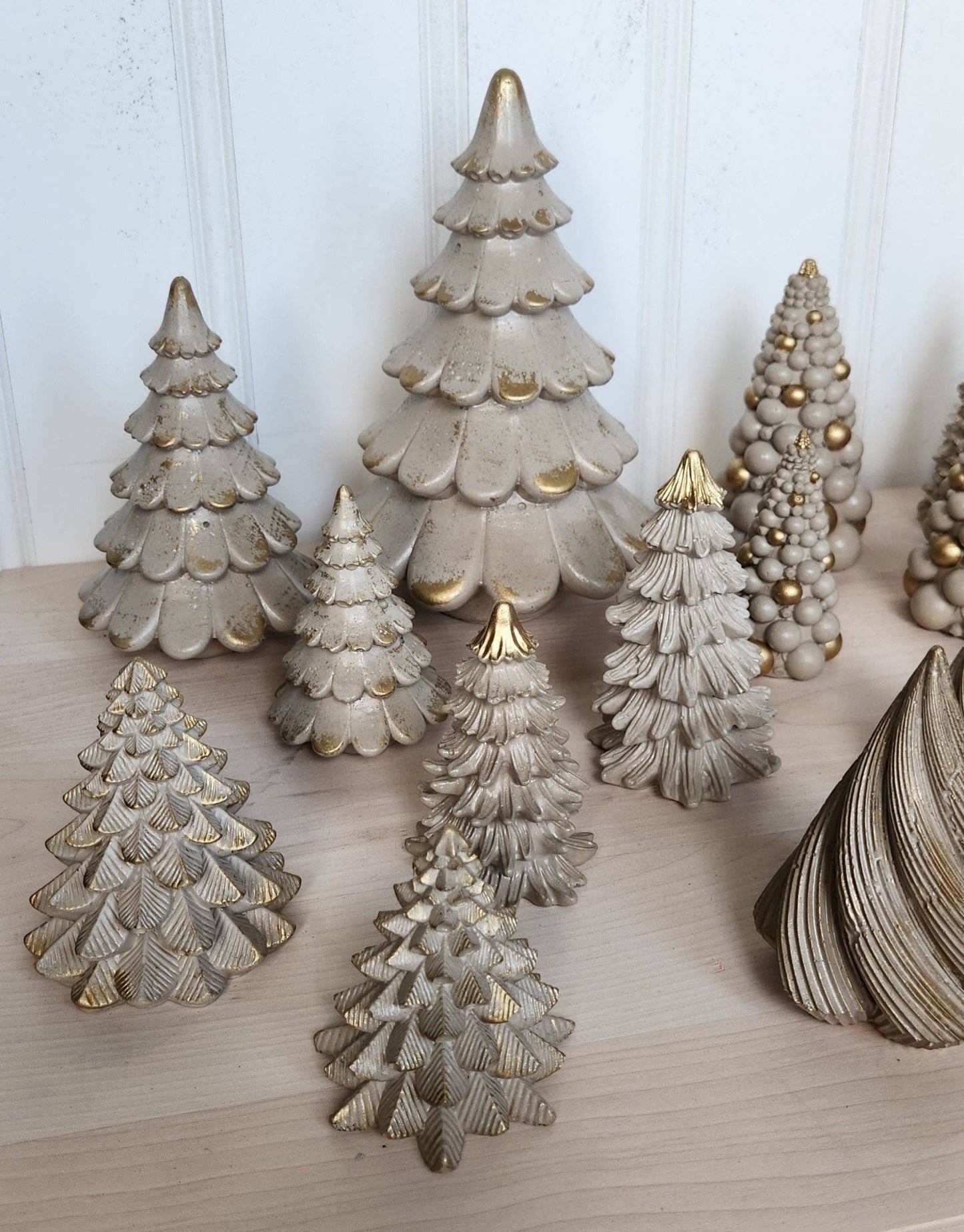 Concrete Christmas Trees - Beige Small Twirly