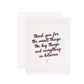 Thank You For The Small Things Greeting Card
