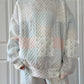 Blue Quilted Pastel Mockneck Sweatshirt