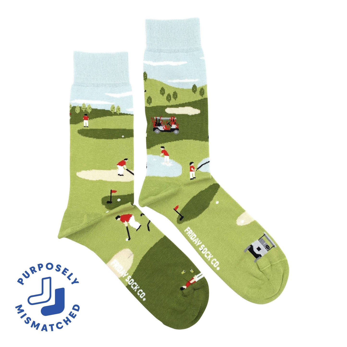 Men's Funny Golf Scene Mid-Calf Socks