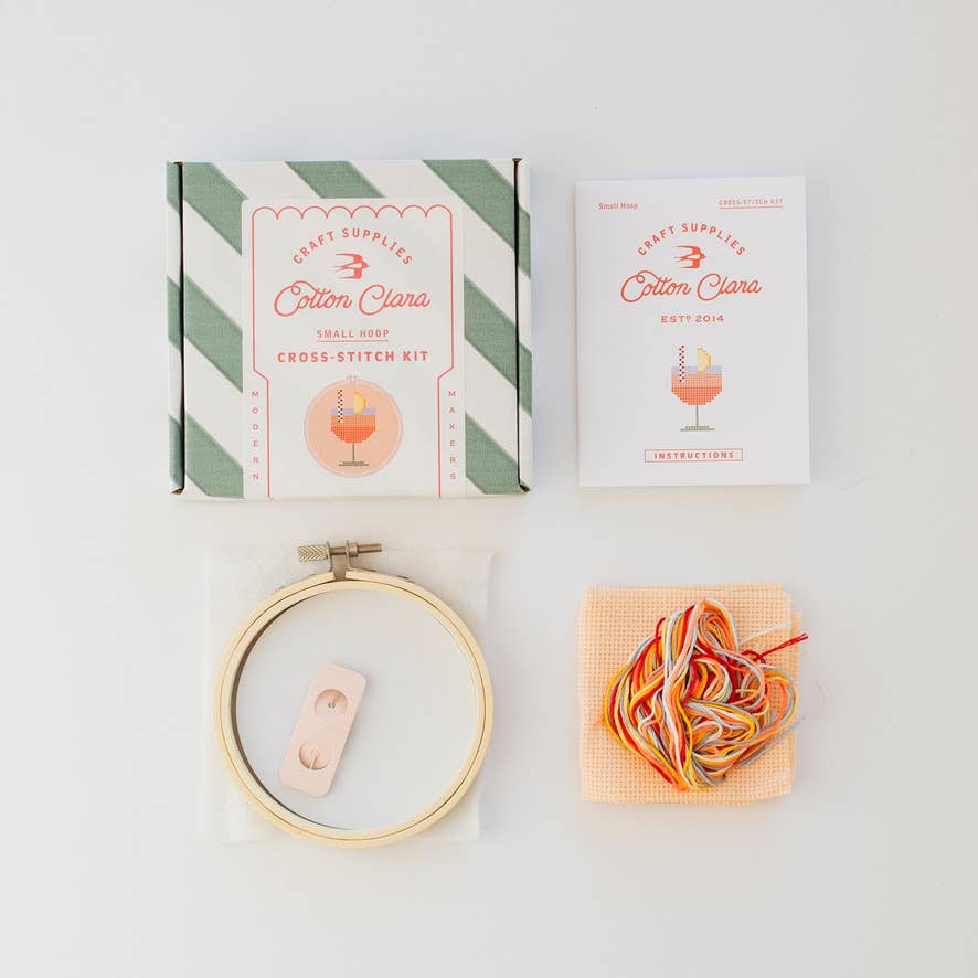 Aperol Cocktail Beginner Counted Cross Stitch Kit