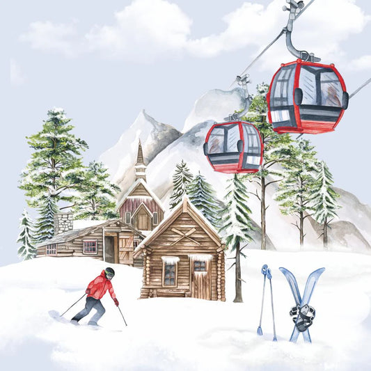 Ski Hut Beverage Napkins