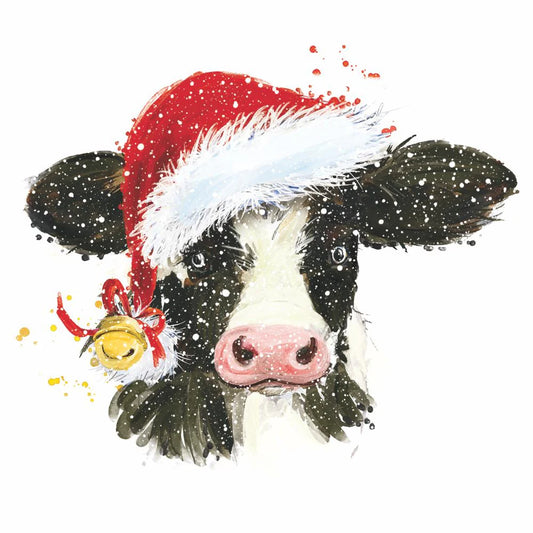 Christmas Cow Bell Beverage Napkins