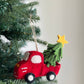 Felt Pickup Truck with Christmas Tree Ornament