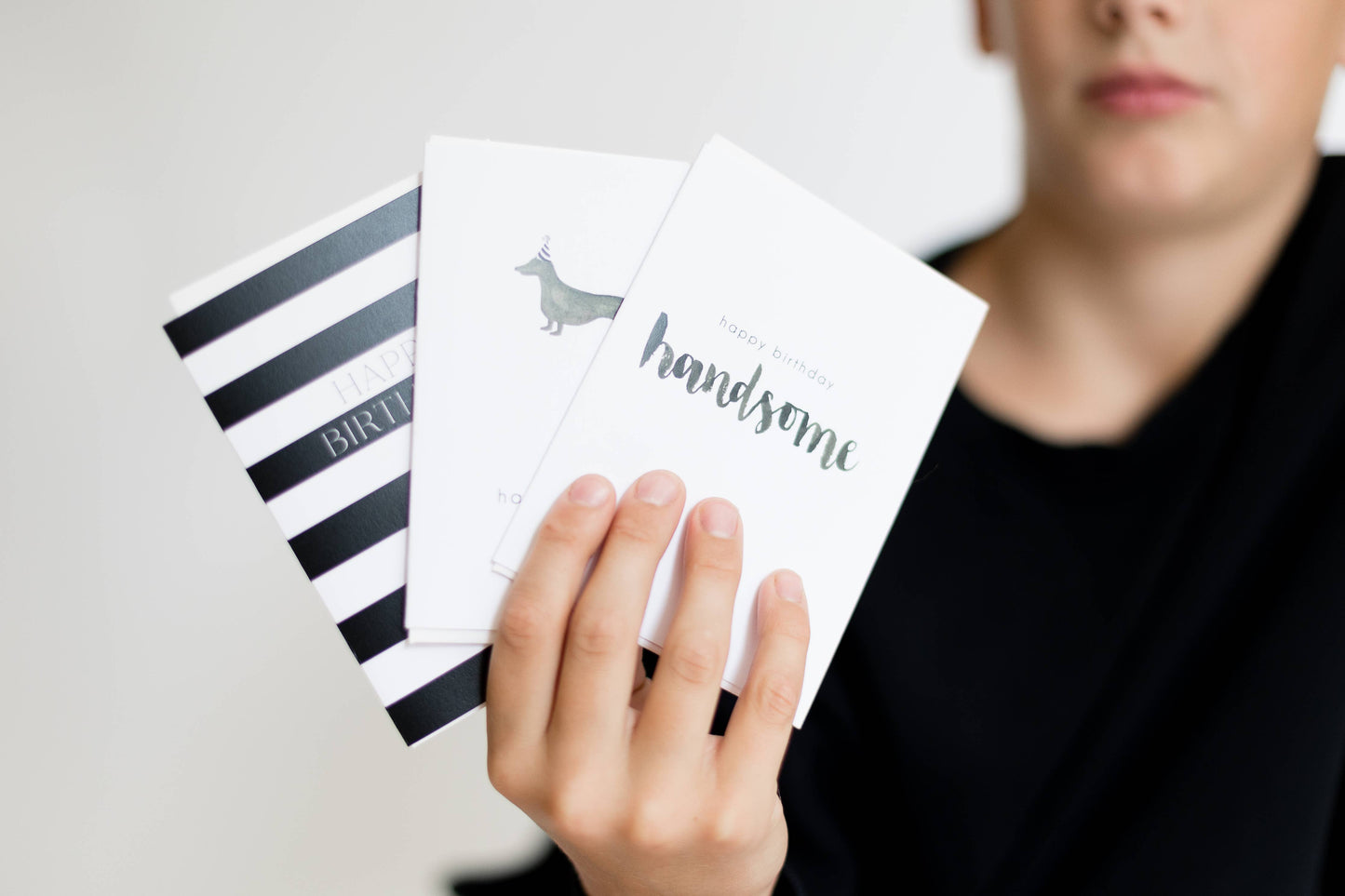 Happy Birthday Handsome Card | Minimalist Birthday Card: Single Card