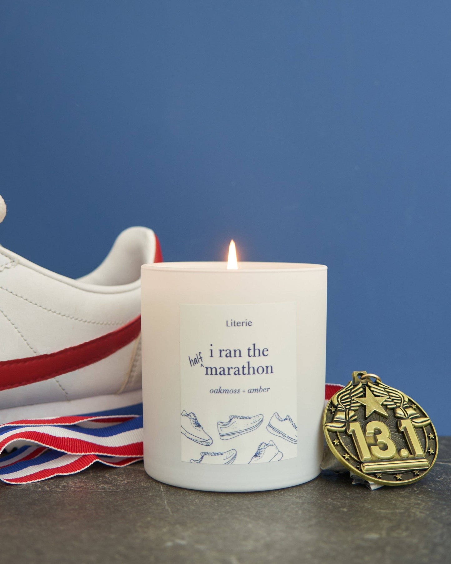 I Ran the Half Marathon Candle