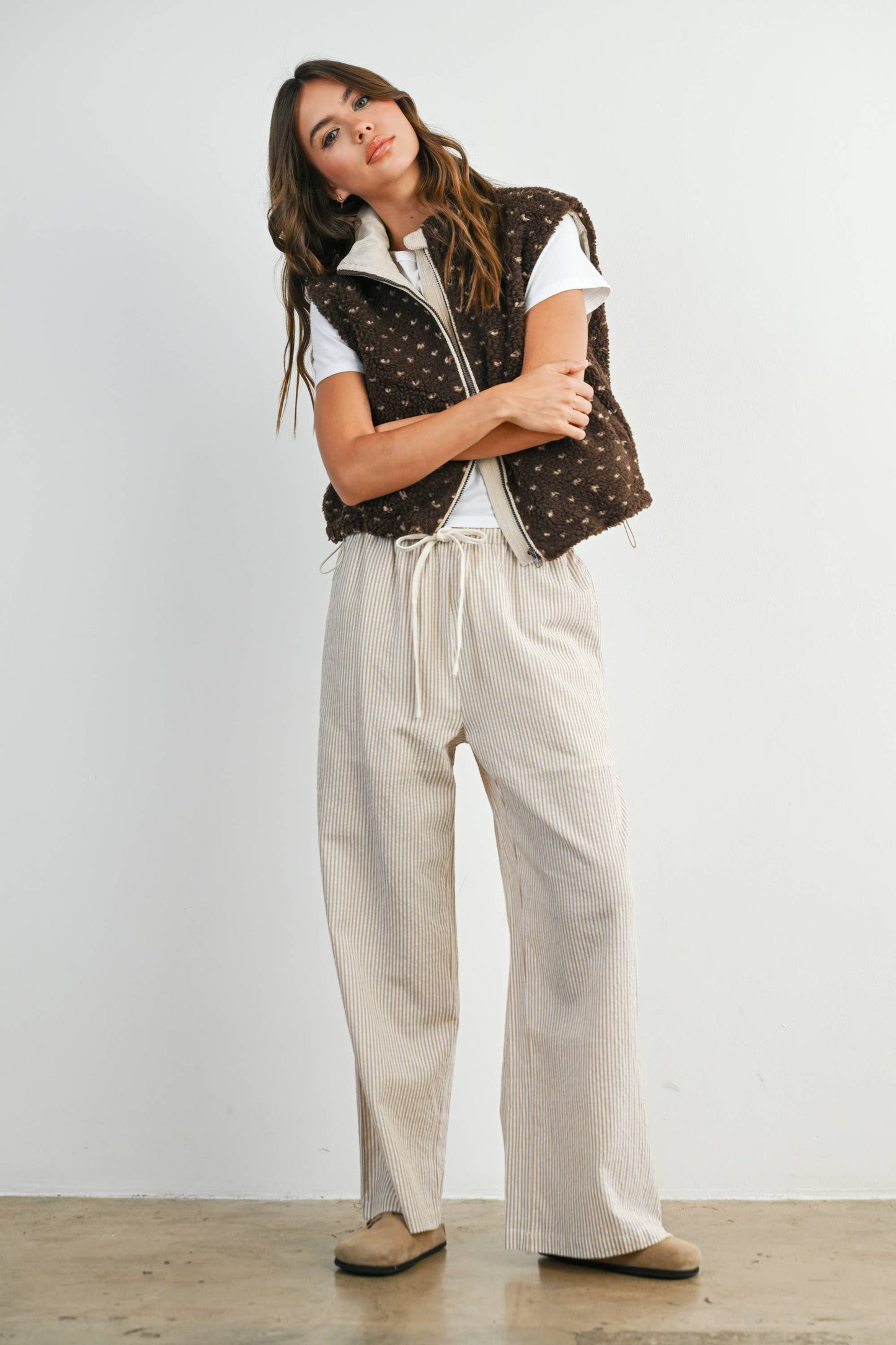 Floral Fleece Sleeveless Vest
