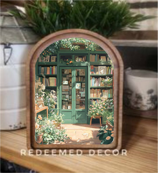 Arch Top Book Store Framed Art    : 6x8"