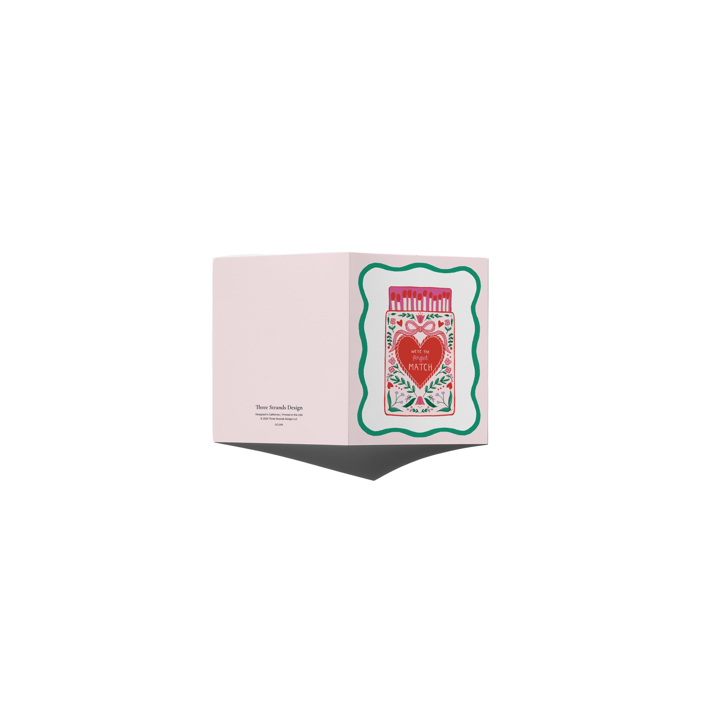 Perfect Match Love Card Matchbox Illustration Love Pun Card