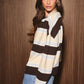 Long Sleeve Round Neck Striped Cardigan