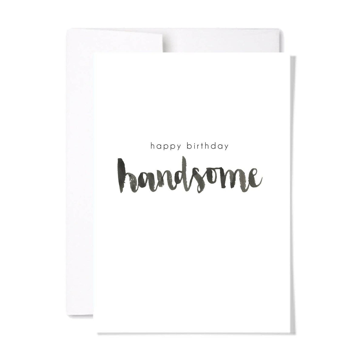 Happy Birthday Handsome Card | Minimalist Birthday Card: Single Card