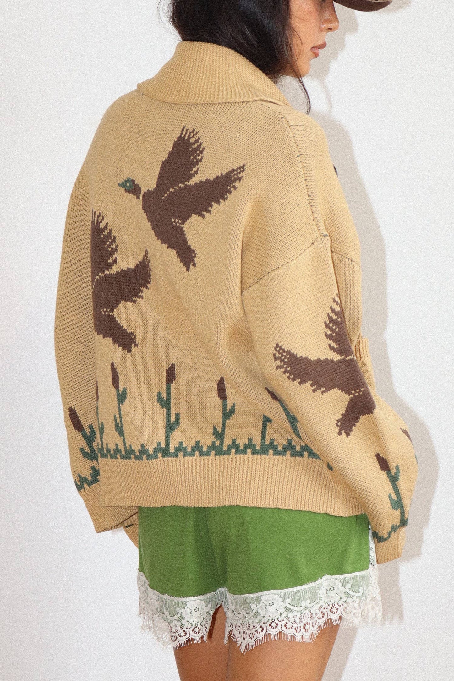 Duck Knit Zip Cardigan