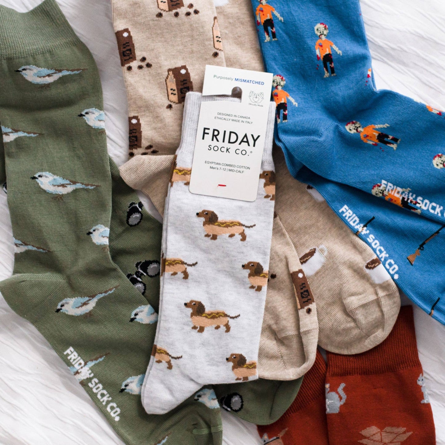 Men's Hot Dog Wiener Dog Mid-Calf Socks