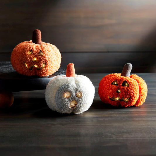 Mudpie Mini Light Up Shearling Pumpkin