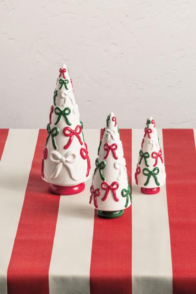 Mudpie Large Bow Ceramic Christmas Tree