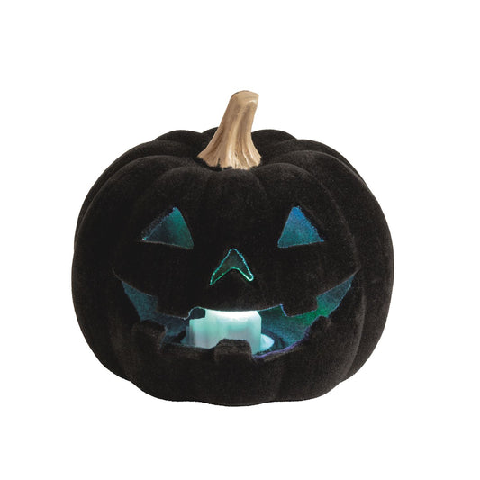 Mudpie Black Pumpkin LED Decor