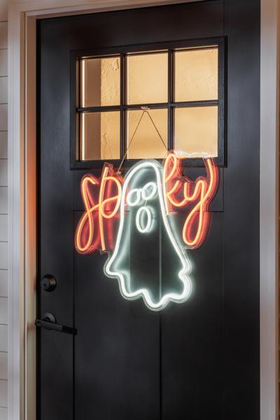 Mudpie Neon Ghost Door Hanger