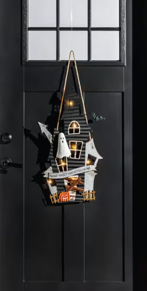 Mudpie Haunted House LED Door Hanger