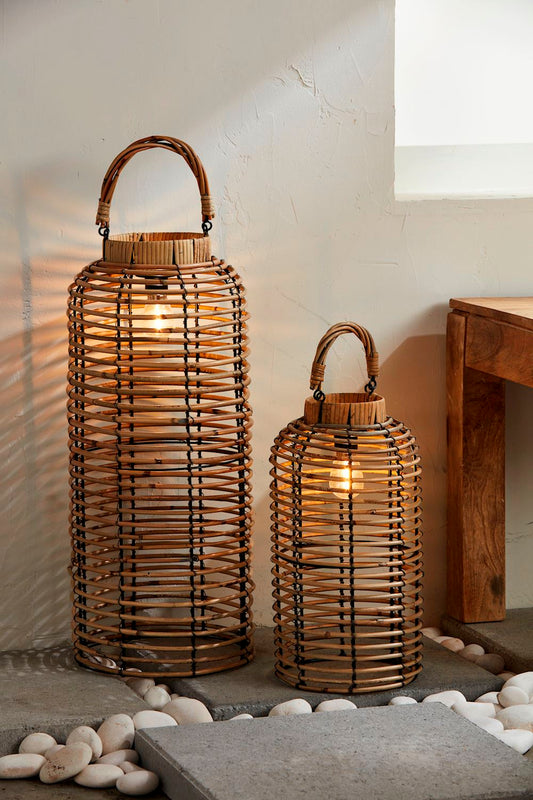Mudpie Rattan Battery Operated Lantern