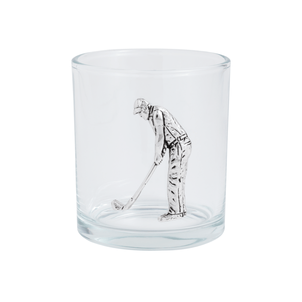 Mudpie Golfer Icon Glass