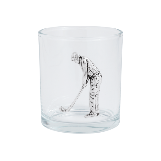 Mudpie Golfer Icon Glass