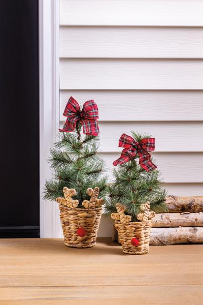 Mudpie Small Reindeer Pot With Mini Tree