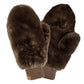 Faux Fur Mittens with Shepherd Lining: Brown