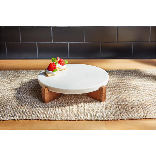 Mudpie Marble Server With Wood Stand