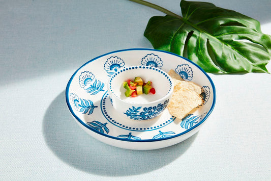 Mudpie Block Print Chip & Dip Set