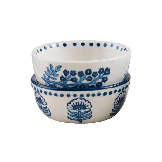 Mudpie Blooms Black Print Tidbit Dishes