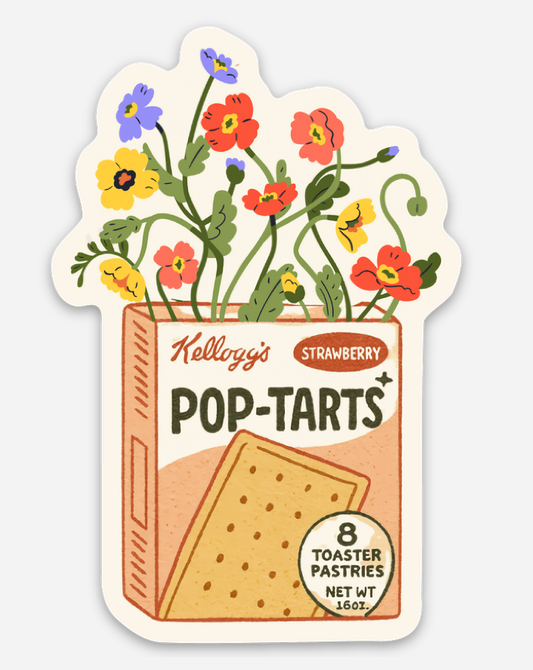 Pop-Tarts Flower Box Sticker –Retro Breakfast Meets Blooms