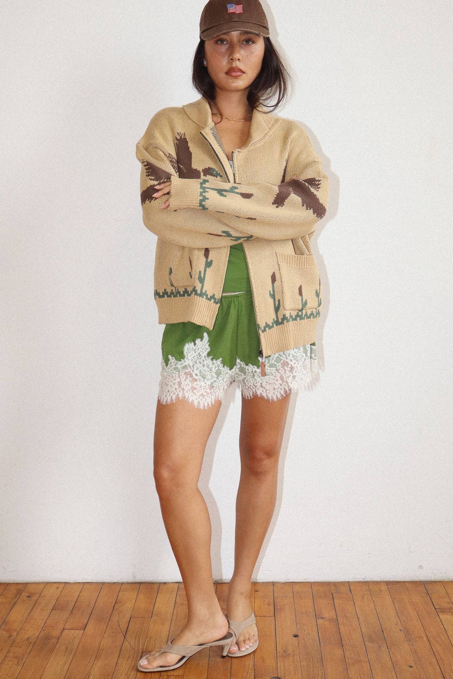 Duck Knit Zip Cardigan