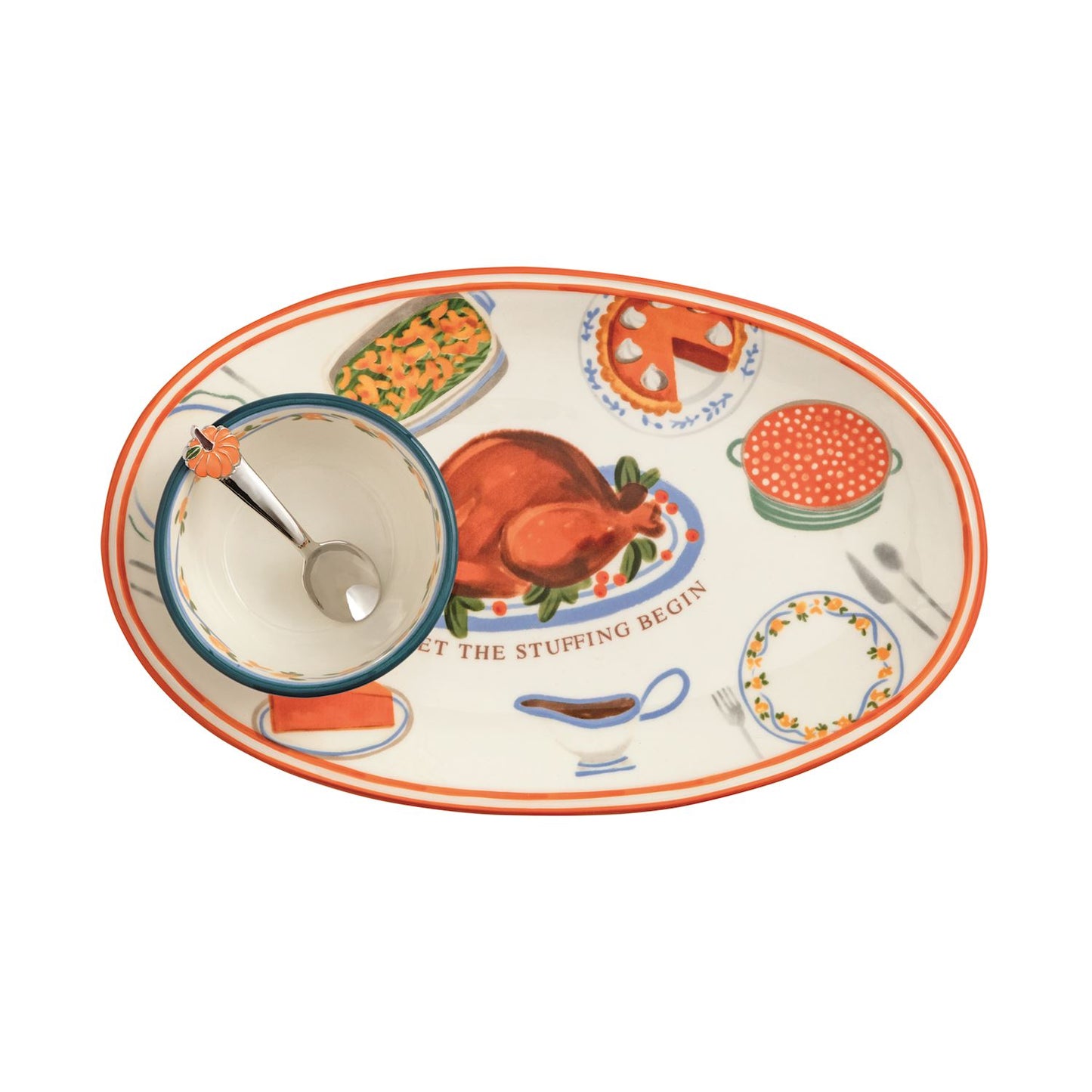 Mudpie Turkey Dinner Tray and Dip Set