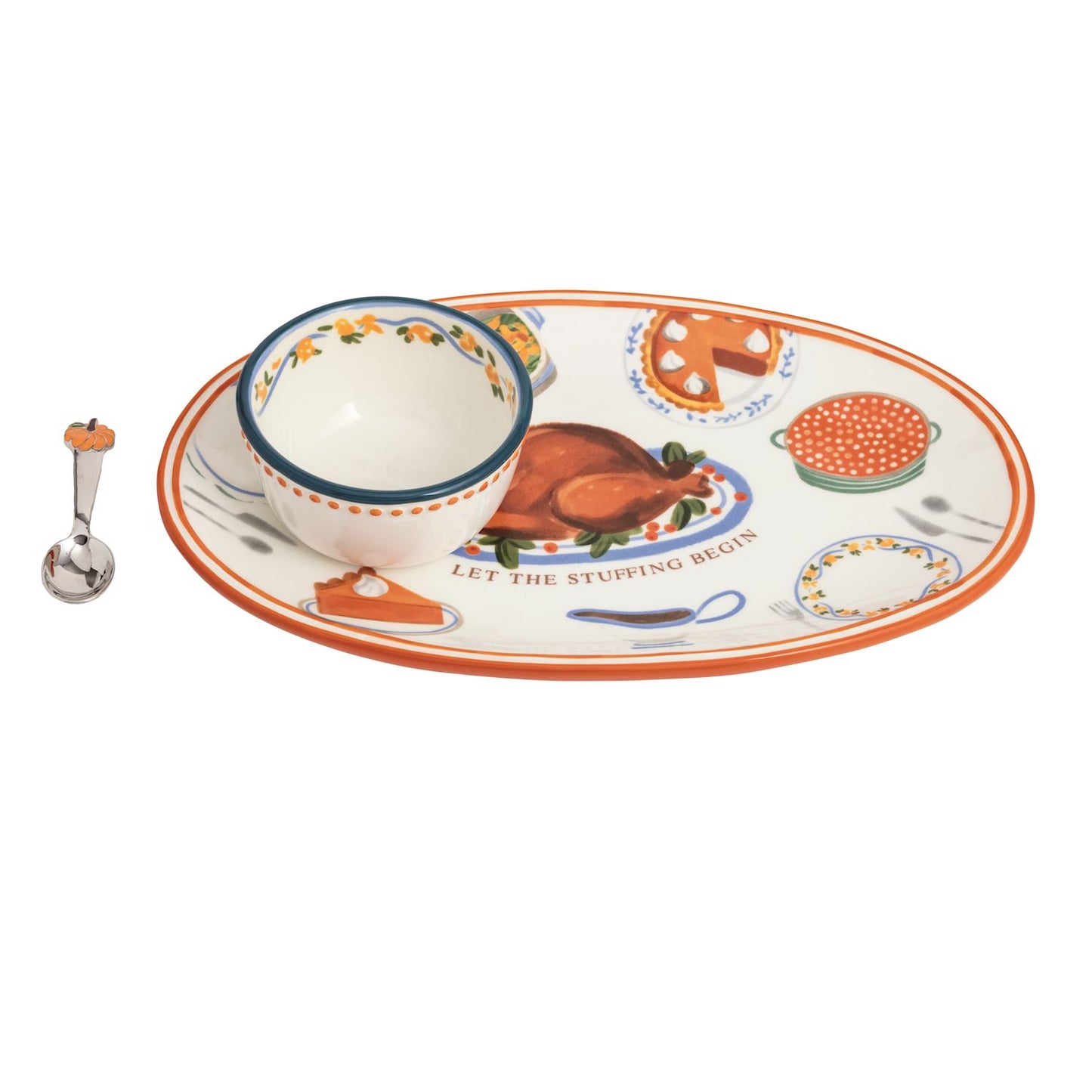 Mudpie Turkey Dinner Tray and Dip Set