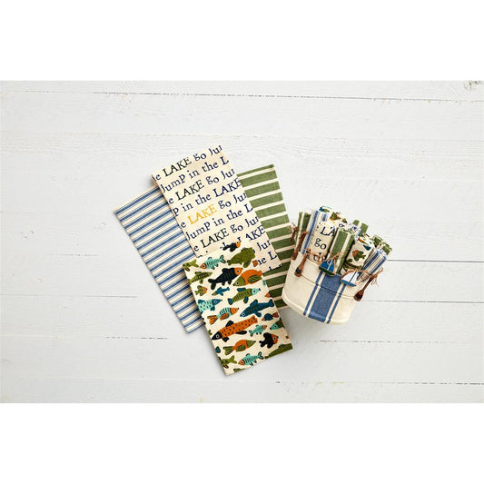Mudpie Rolled Cotton Lake Tea Towel